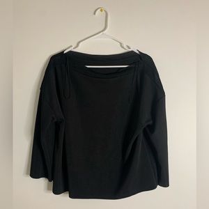 Zara W/B_ Collection Long Sleeve Top Black Size Large